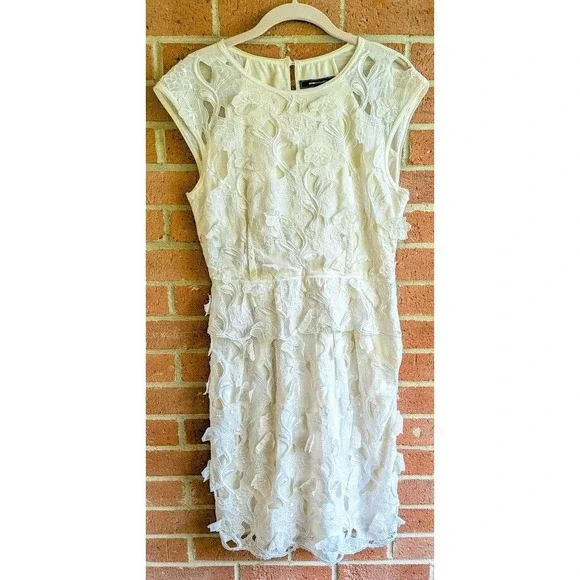 BCBG Maxazria Dress S Aveline Floral Embroidered Romantic Ethereal Dainty Resort - Picture 4 of 9
